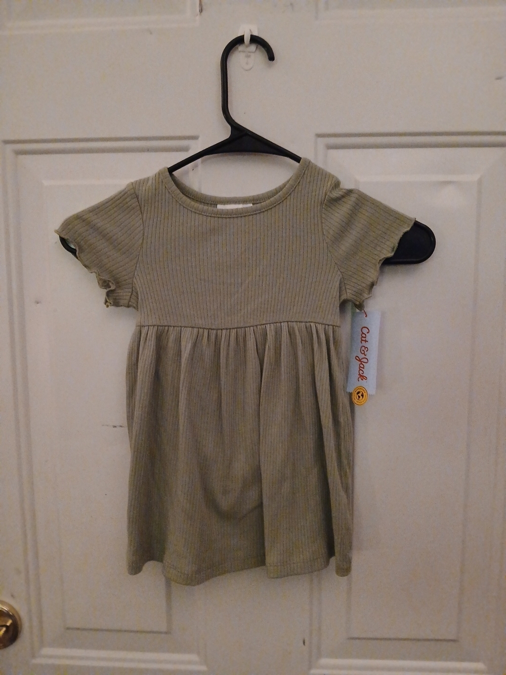 Cat & Jack Olive Green Ribbed Dress Size 18M - Picture 3 of 6
